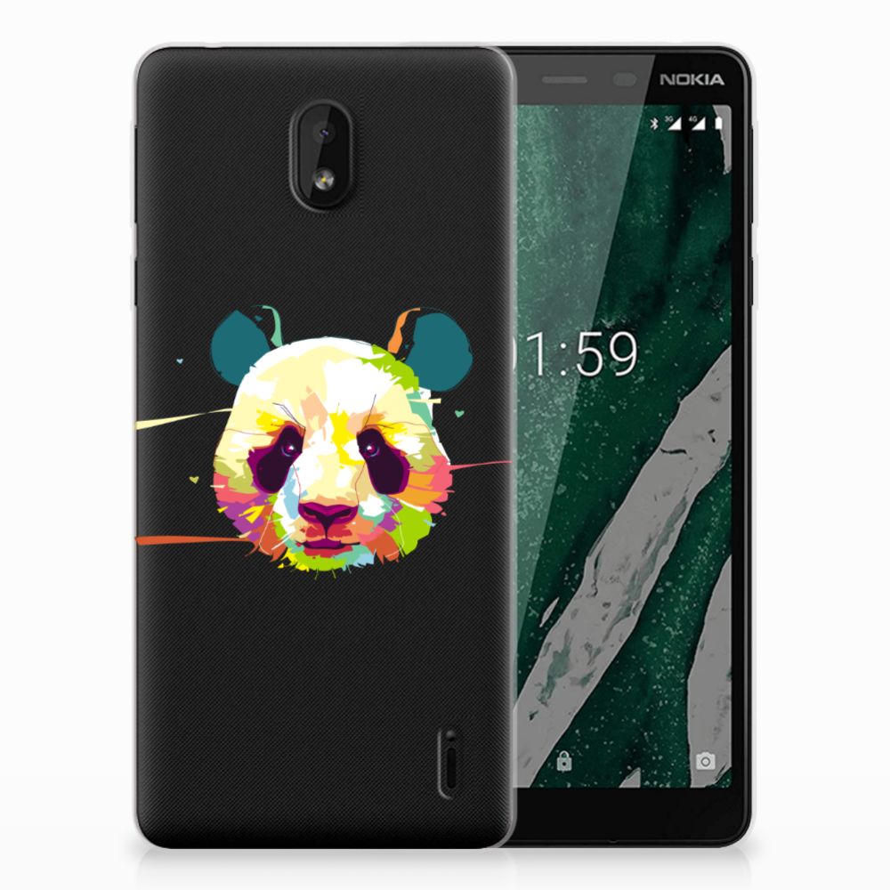 Nokia 1 Plus Telefoonhoesje met Naam Panda Color