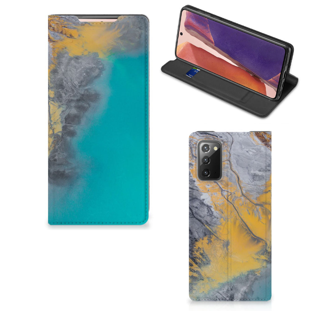 Samsung Galaxy Note20 Standcase Marble Blue Gold