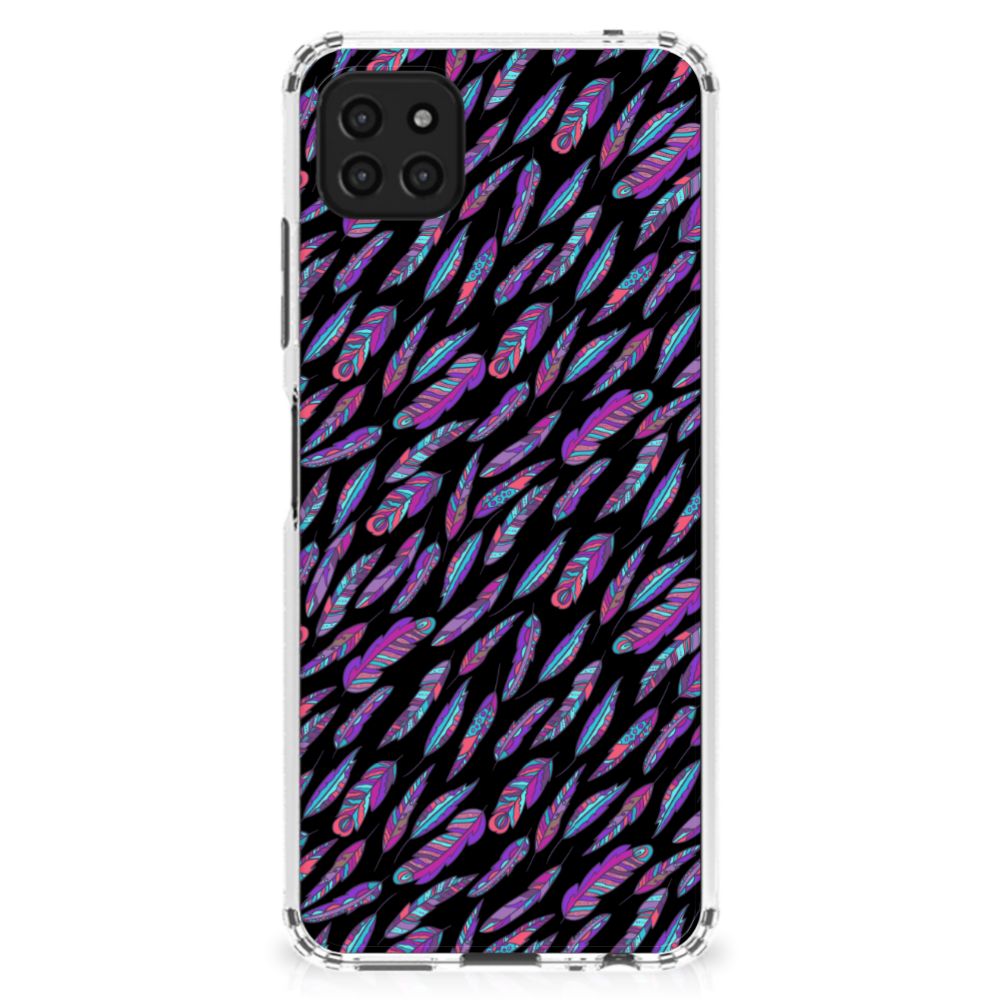 Samsung Galaxy A22 5G Doorzichtige Silicone Hoesje Feathers Color B2C Telecom