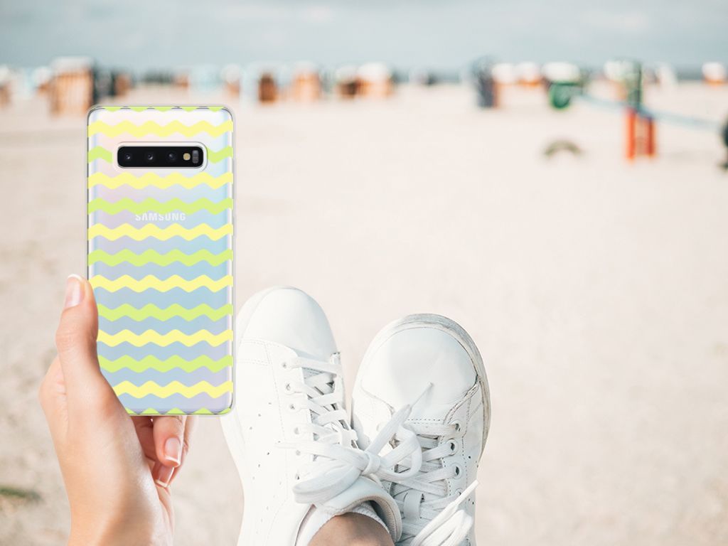 Samsung Galaxy S10 Plus TPU bumper Waves Yellow