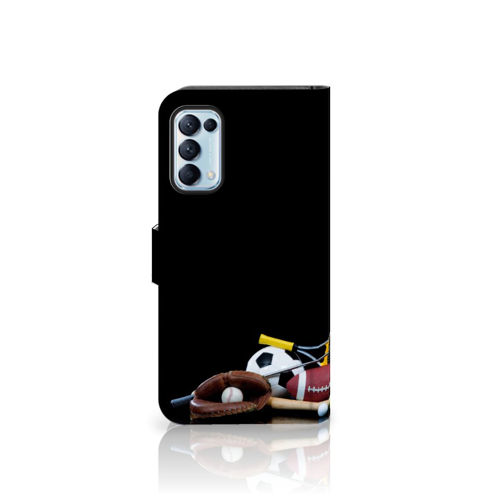 OPPO Find X3 Lite Wallet Case met Pasjes Sports met sportuitrusting design achtergrond