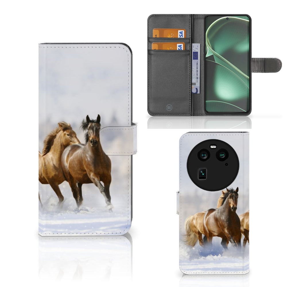 OPPO Find X6 Telefoonhoesje met Pasjes Paarden