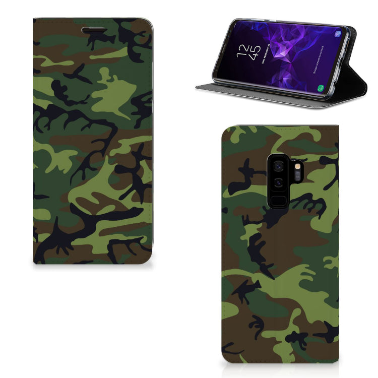 Samsung Galaxy S9 Plus Hoesje met Magneet Army Dark