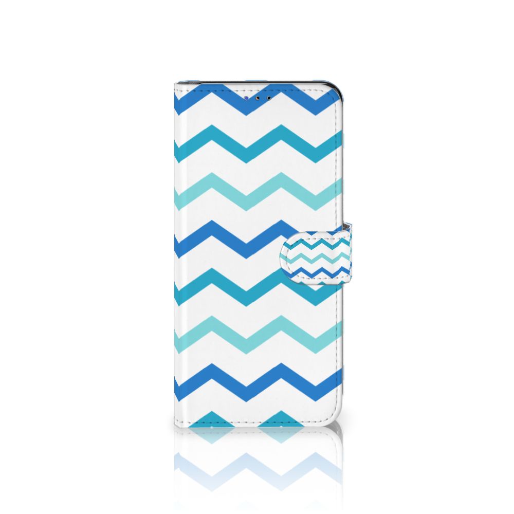 Samsung Galaxy A20s Telefoon Hoesje Zigzag Blauw