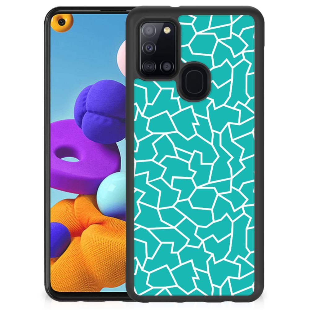 Samsung Galaxy A21s Case Cracks Blue