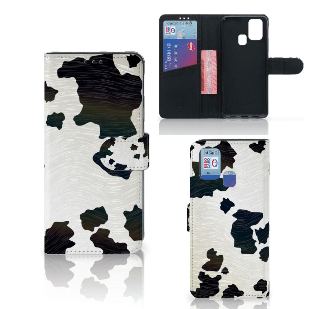 Samsung Galaxy M31 Telefoonhoesje met Pasjes Koeienvlekken