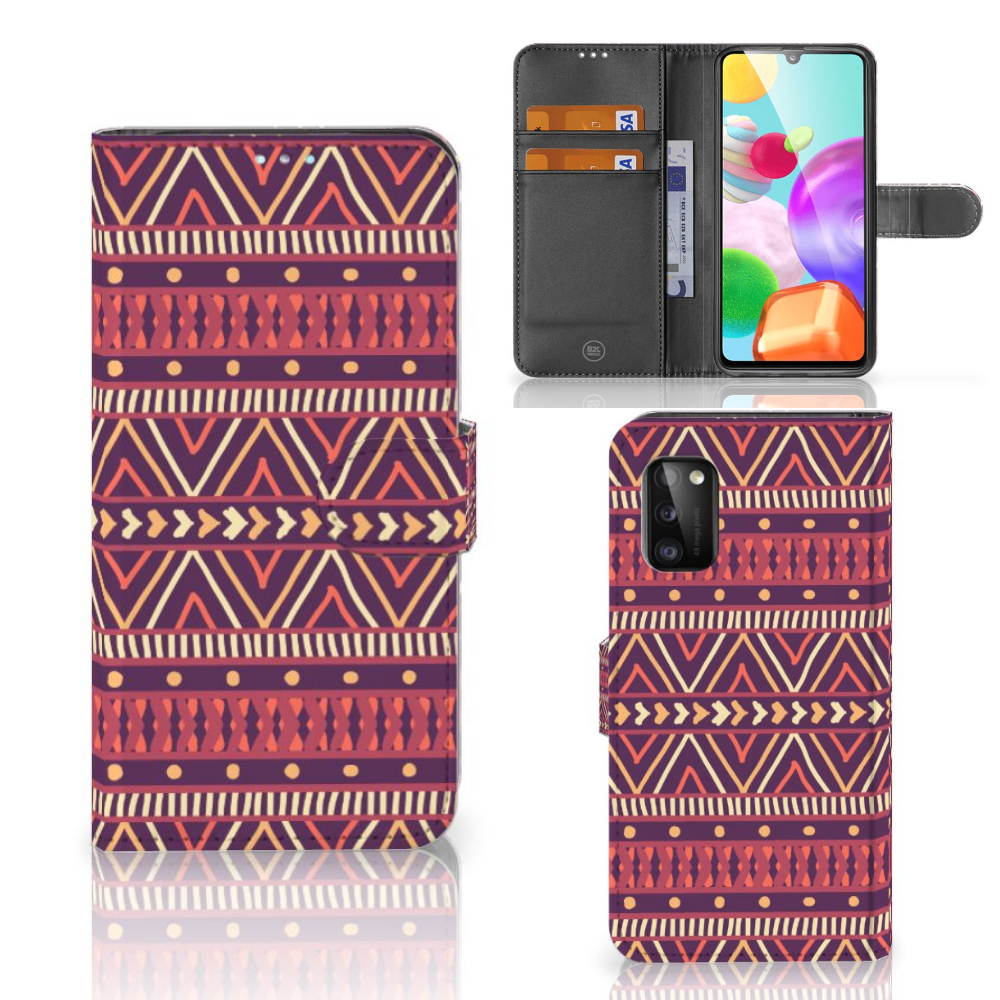 Samsung Galaxy A41 Telefoon Hoesje Aztec Paars