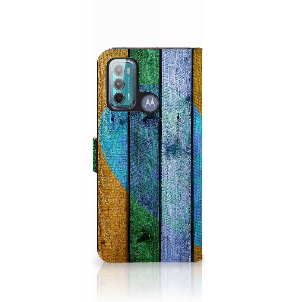 Motorola Moto G60 Book Style Case Wood Heart - Cadeau voor je Vriend