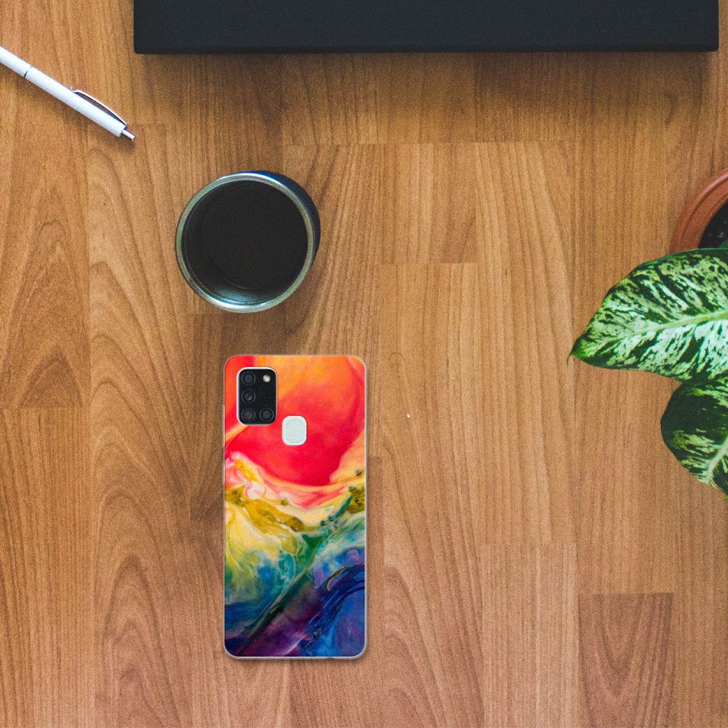 Hoesje maken Samsung Galaxy A21s Watercolor Dark B2C Telecom