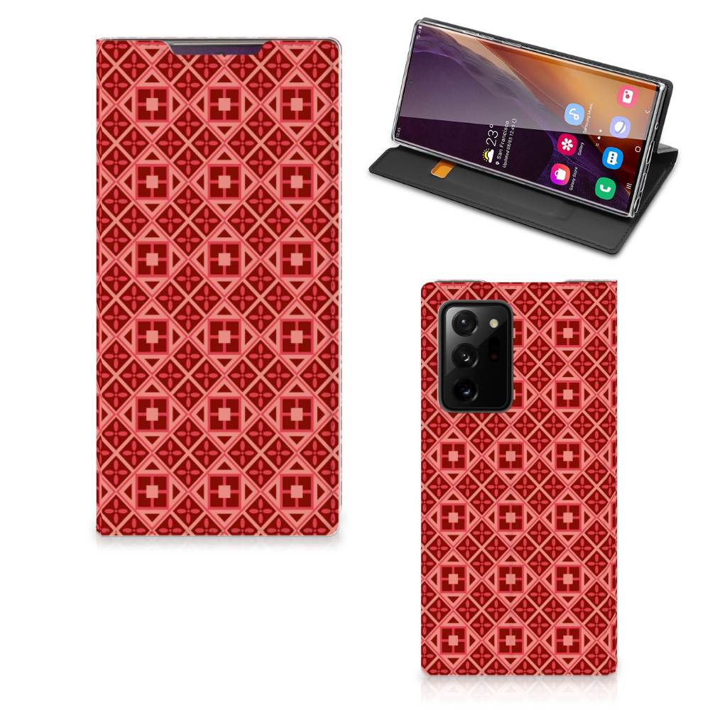 Samsung Galaxy Note 20 Ultra Hoesje met Magneet Batik Rood - B2C Telecom