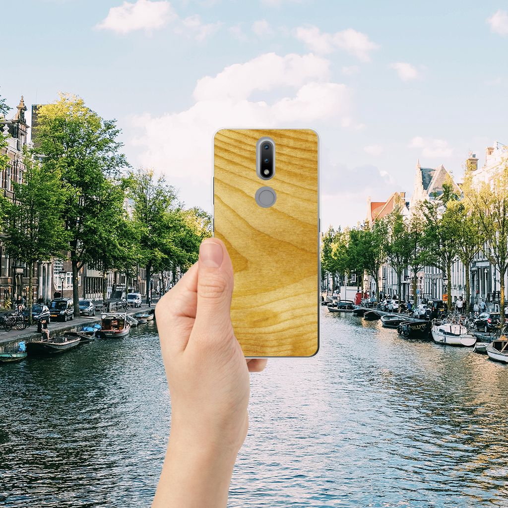 Nokia 2.4 Bumper Hoesje Licht Hout