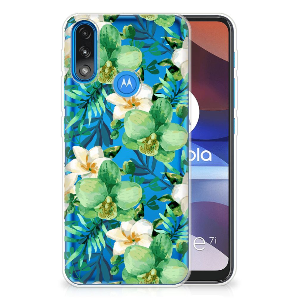 Motorola Moto E7/E7i Power TPU Case Orchidee Groen