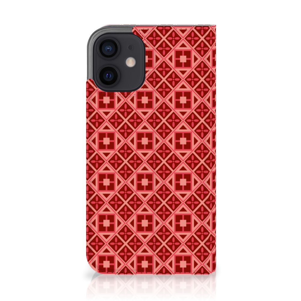 iPhone 12 Mini Hoesje met Magneet Batik Rood - B2C Telecom