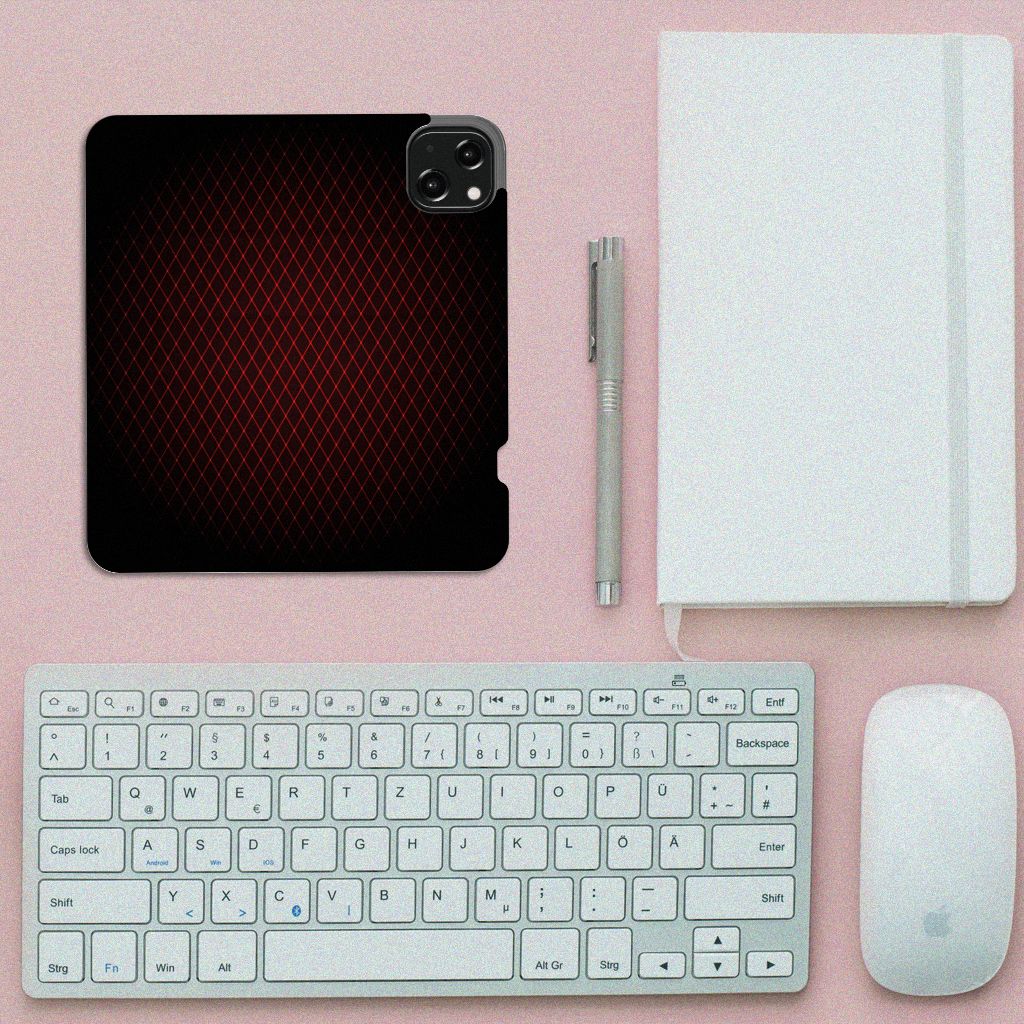 iPhone 13 Hoesje met Magneet Geruit Rood