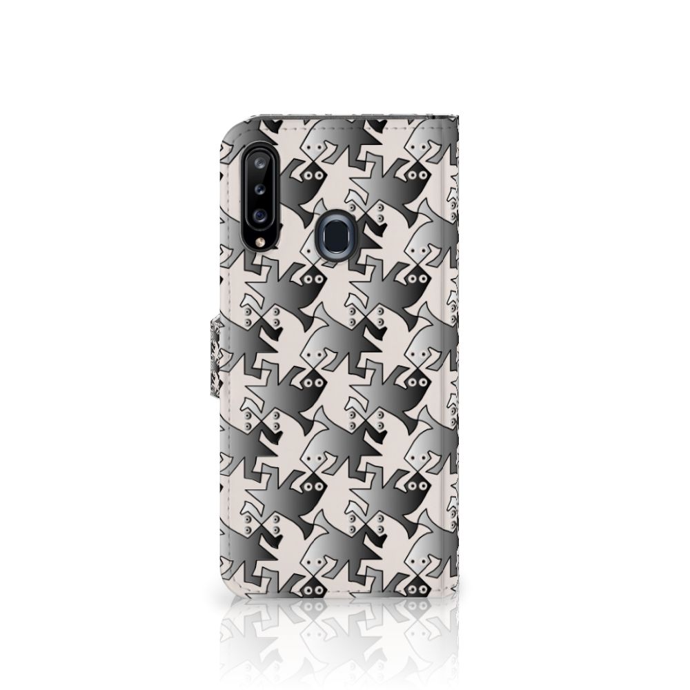 Samsung Galaxy A20s Telefoonhoesje met Pasjes Salamander Grey