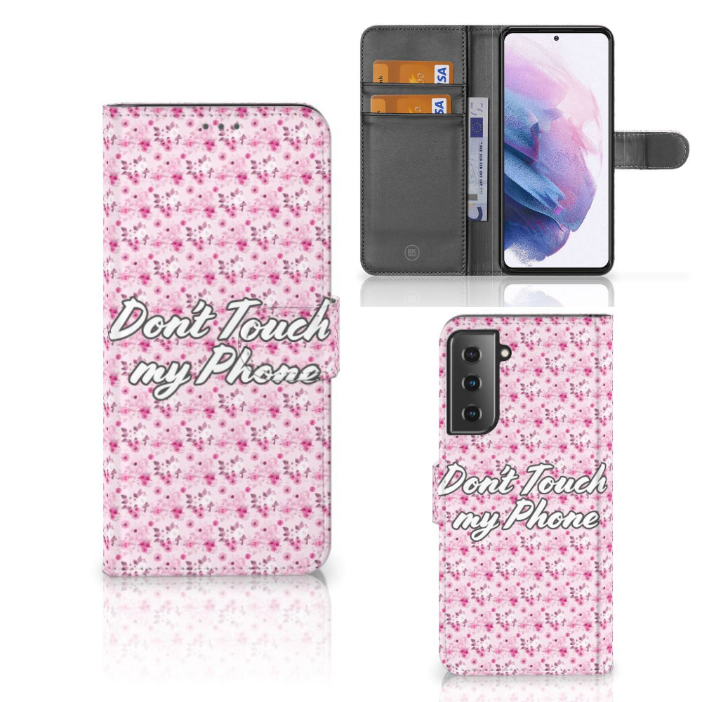Samsung Galaxy S21 Plus Portemonnee Hoesje Flowers Pink DTMP