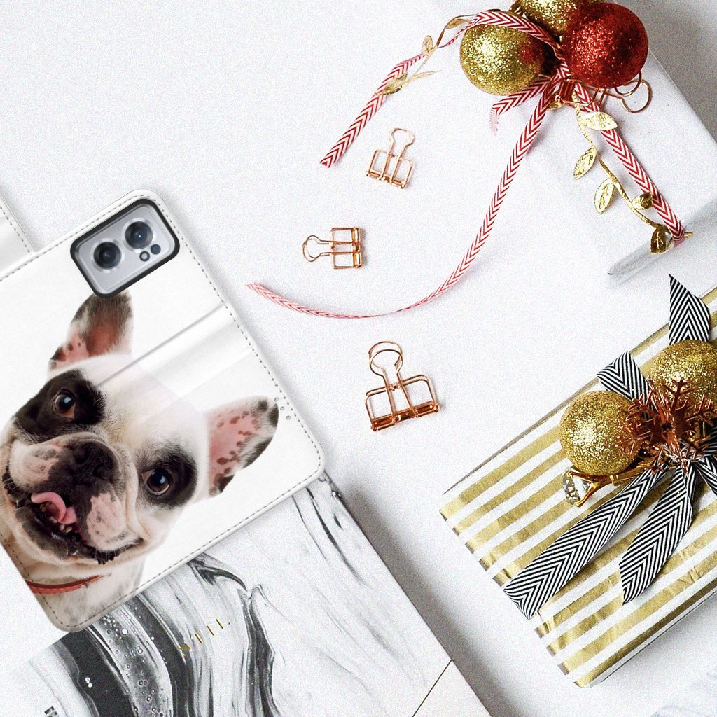 OnePlus Nord CE 2 Telefoonhoesje met Pasjes Franse Bulldog