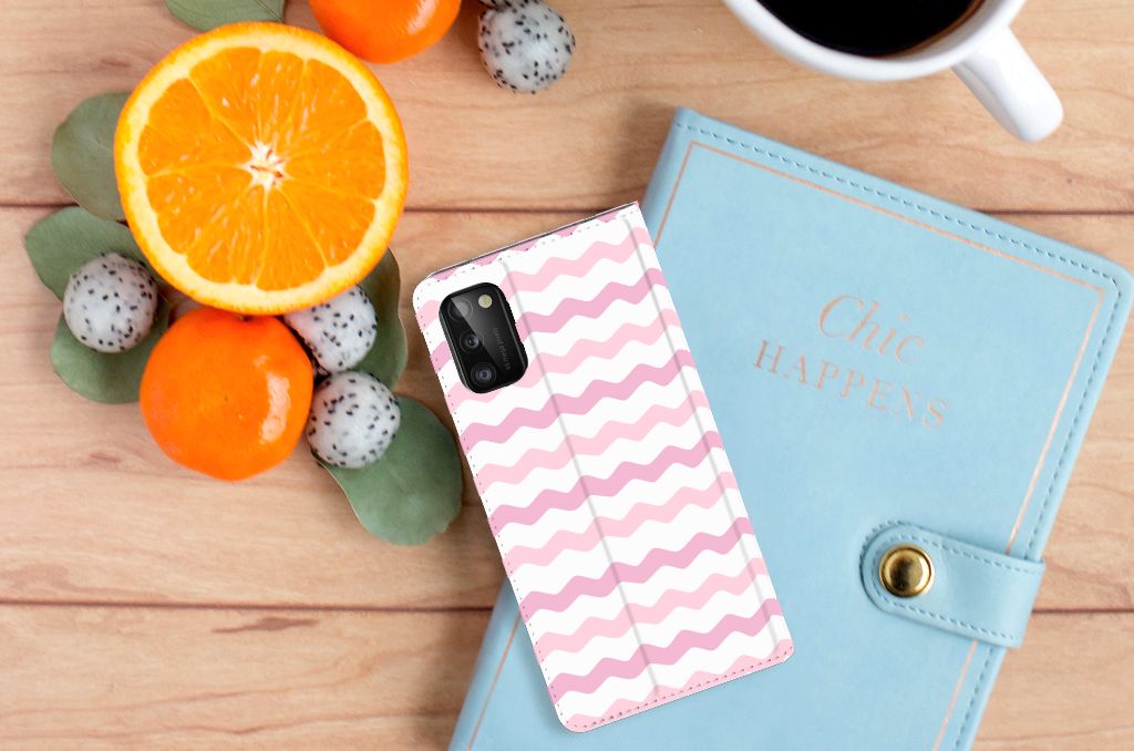 Samsung Galaxy A41 Hoesje met Magneet Waves Roze - B2C Telecom