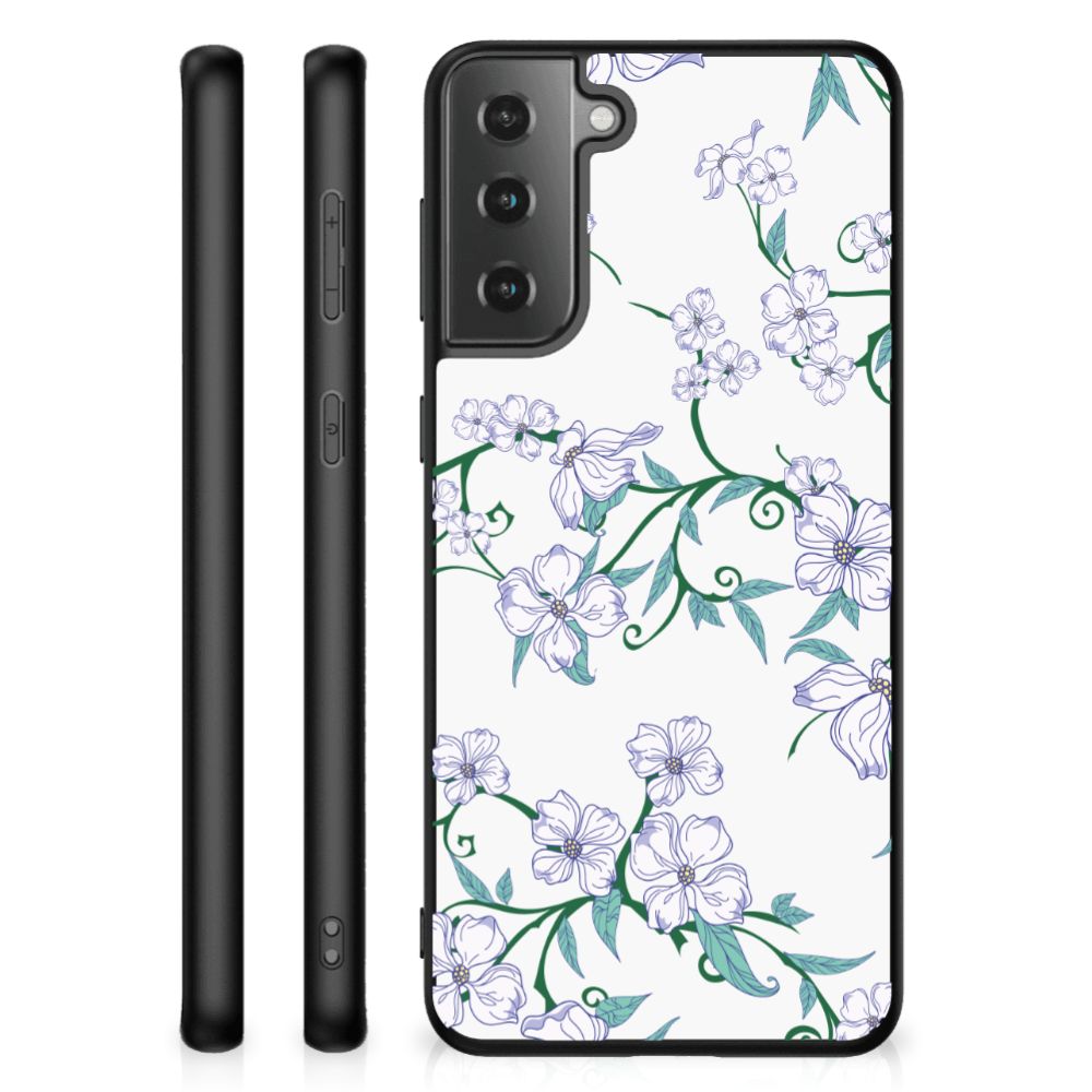 Samsung Galaxy S21 Plus Uniek Bloemen Hoesje Blossom White B2C Telecom