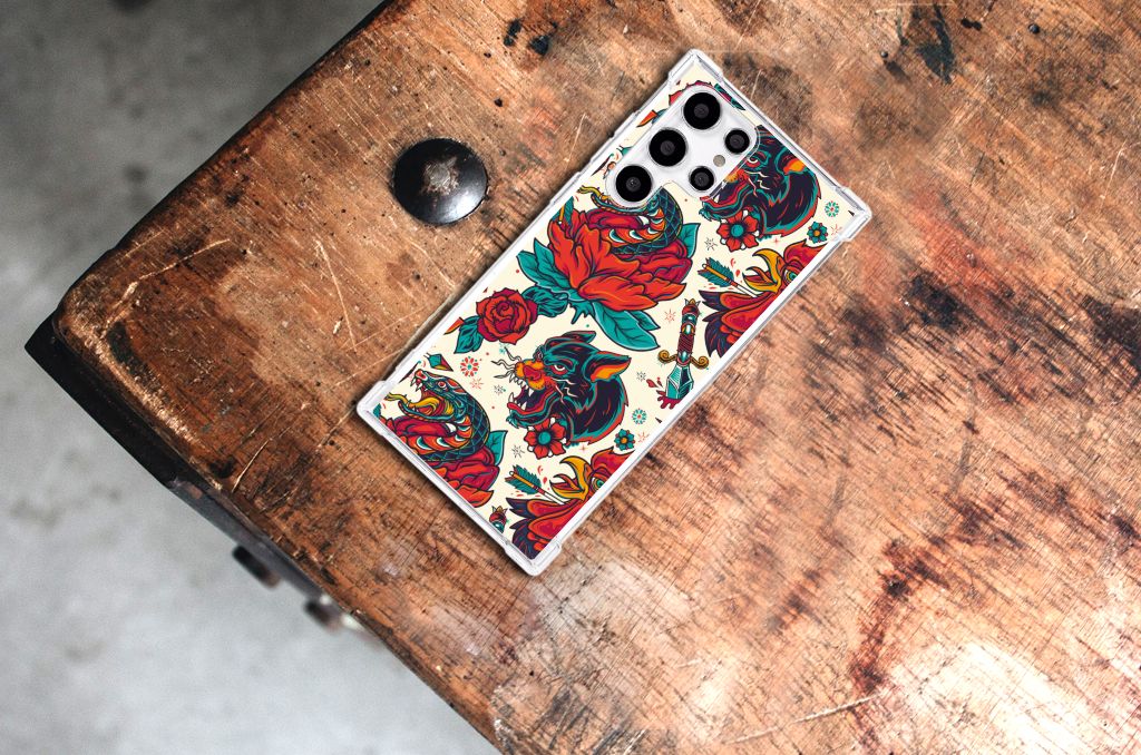 Anti-shock Hoesje met foto voor Samsung Galaxy S22 Ultra Old Skool B2C Telecom