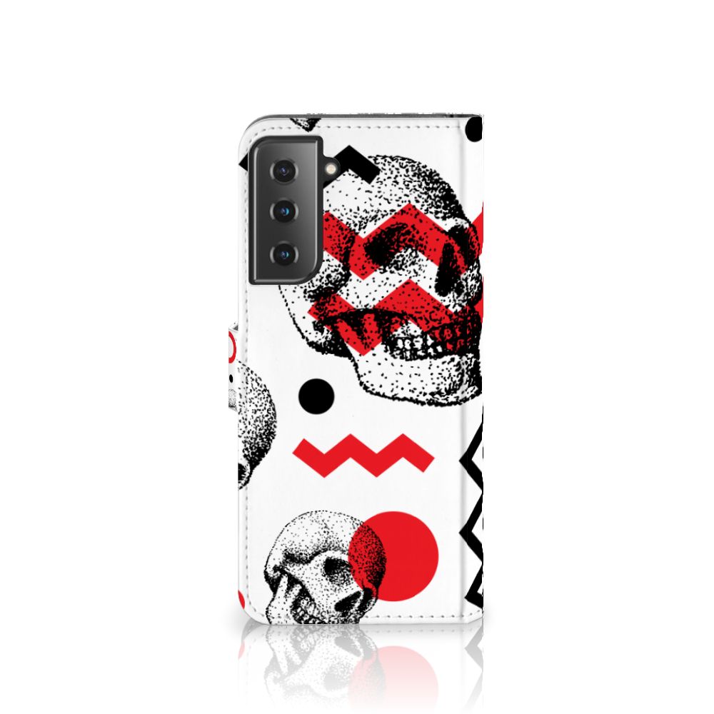 Telefoonhoesje met Naam Samsung Galaxy S21 Plus Skull Red
