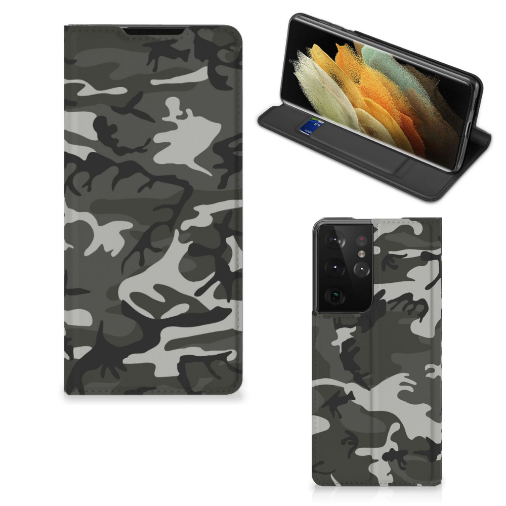 Samsung Galaxy S21 Ultra Hoesje met Magneet Army Light - B2C Telecom