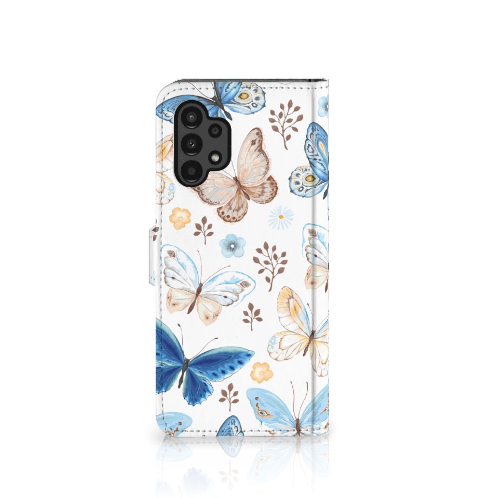 Samsung Galaxy A13 (4G) Telefoonhoesje met Pasjes Vlinder Vooraanzicht.