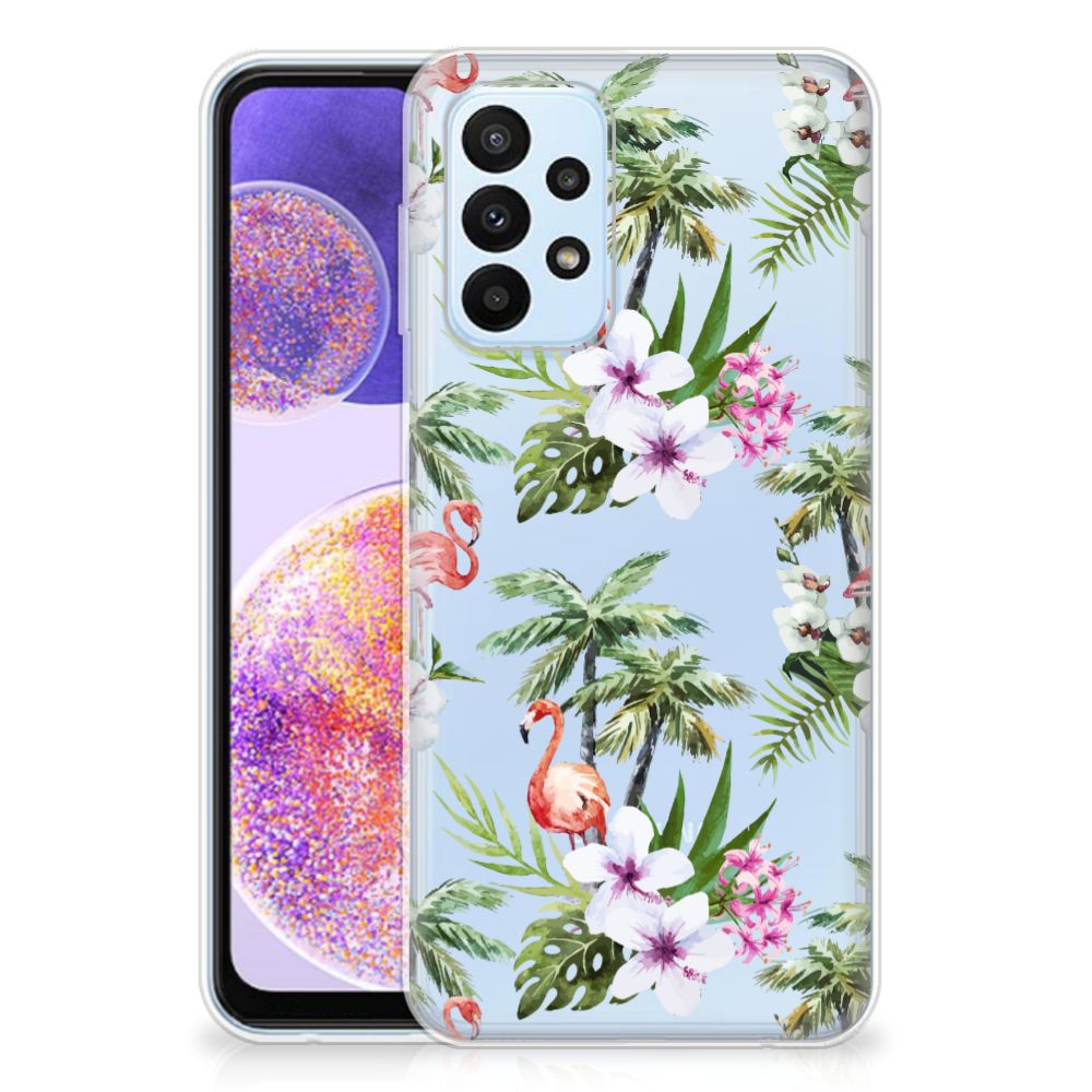 Samsung Galaxy A23 TPU Hoesje Flamingo Palms B2C Telecom