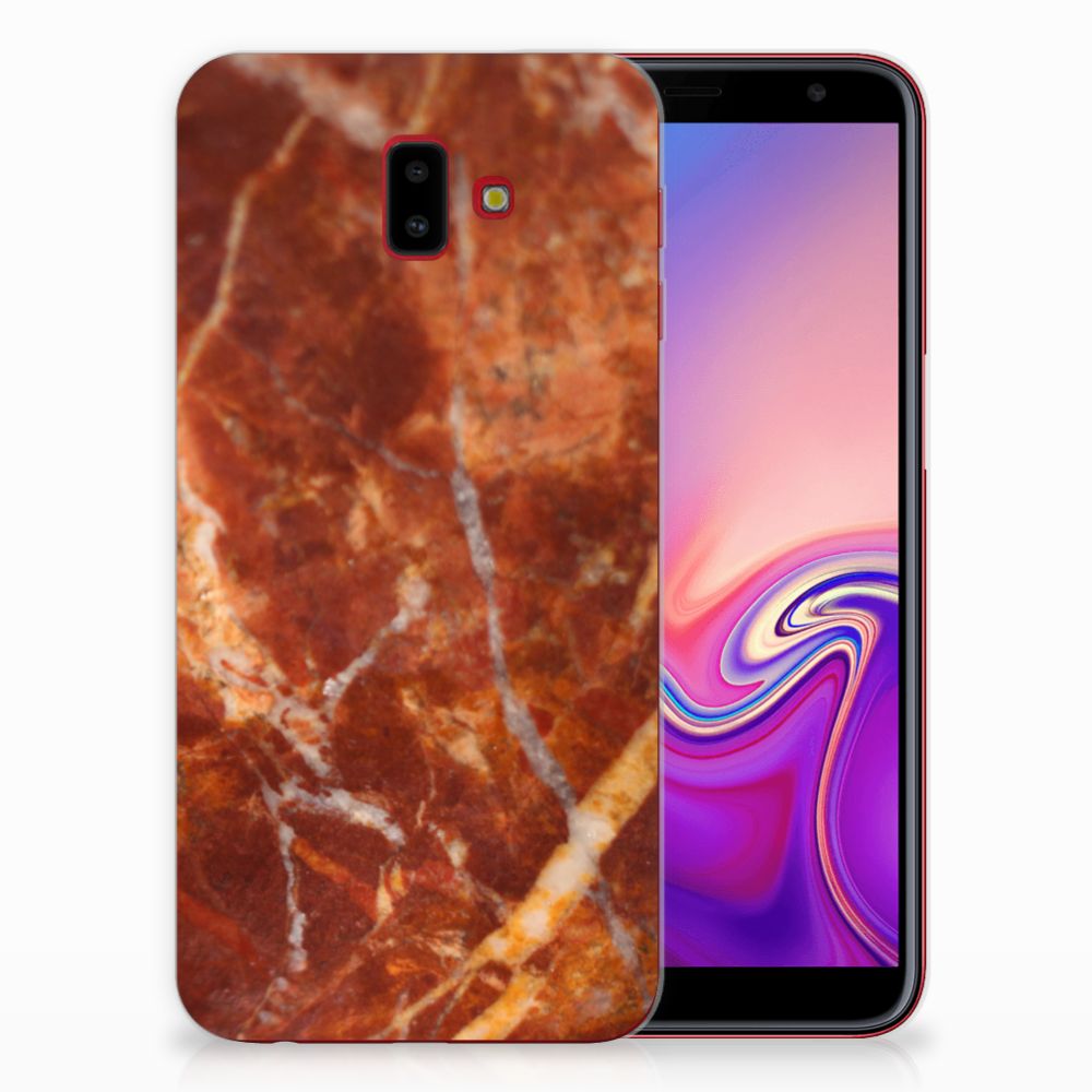 Samsung Galaxy J6 Plus (2018) TPU Siliconen Hoesje Marmer Bruin
