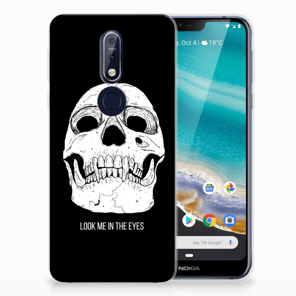 Silicone Back Case Nokia 7.1 Skull Eyes