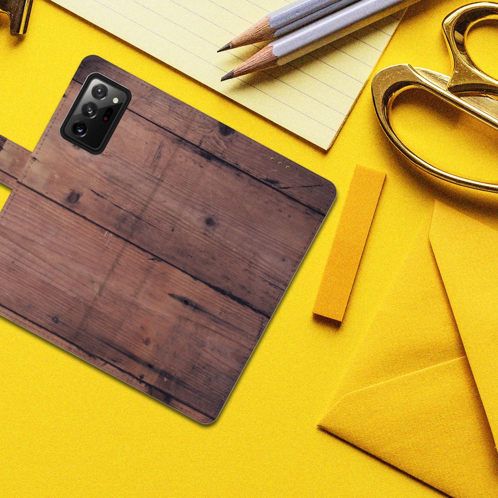 Samsung Galaxy Note20 Ultra Book Style Case Old Wood