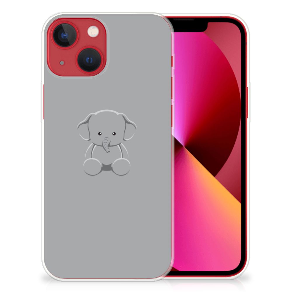 Apple iPhone 13 Telefoonhoesje met Naam Grijs Baby Olifant B2C Telecom