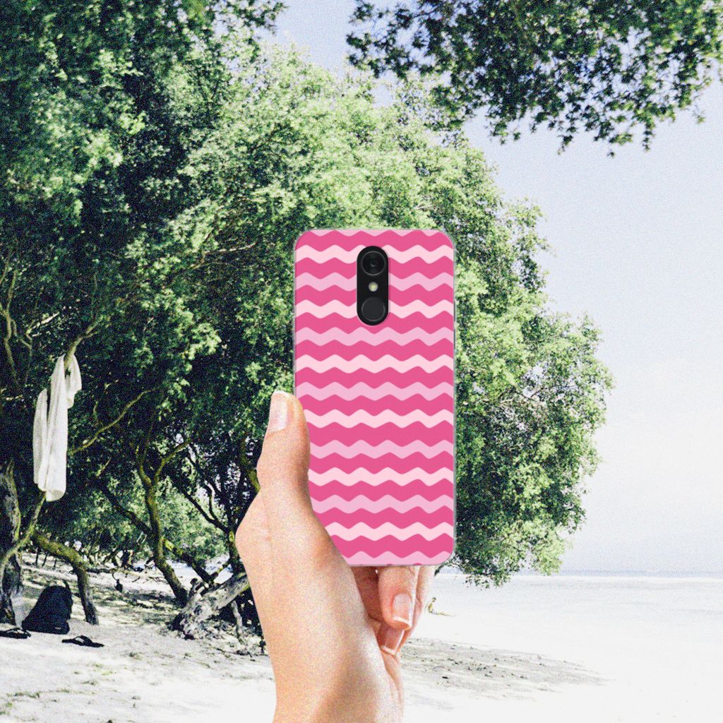 LG Q7 TPU bumper Waves Pink