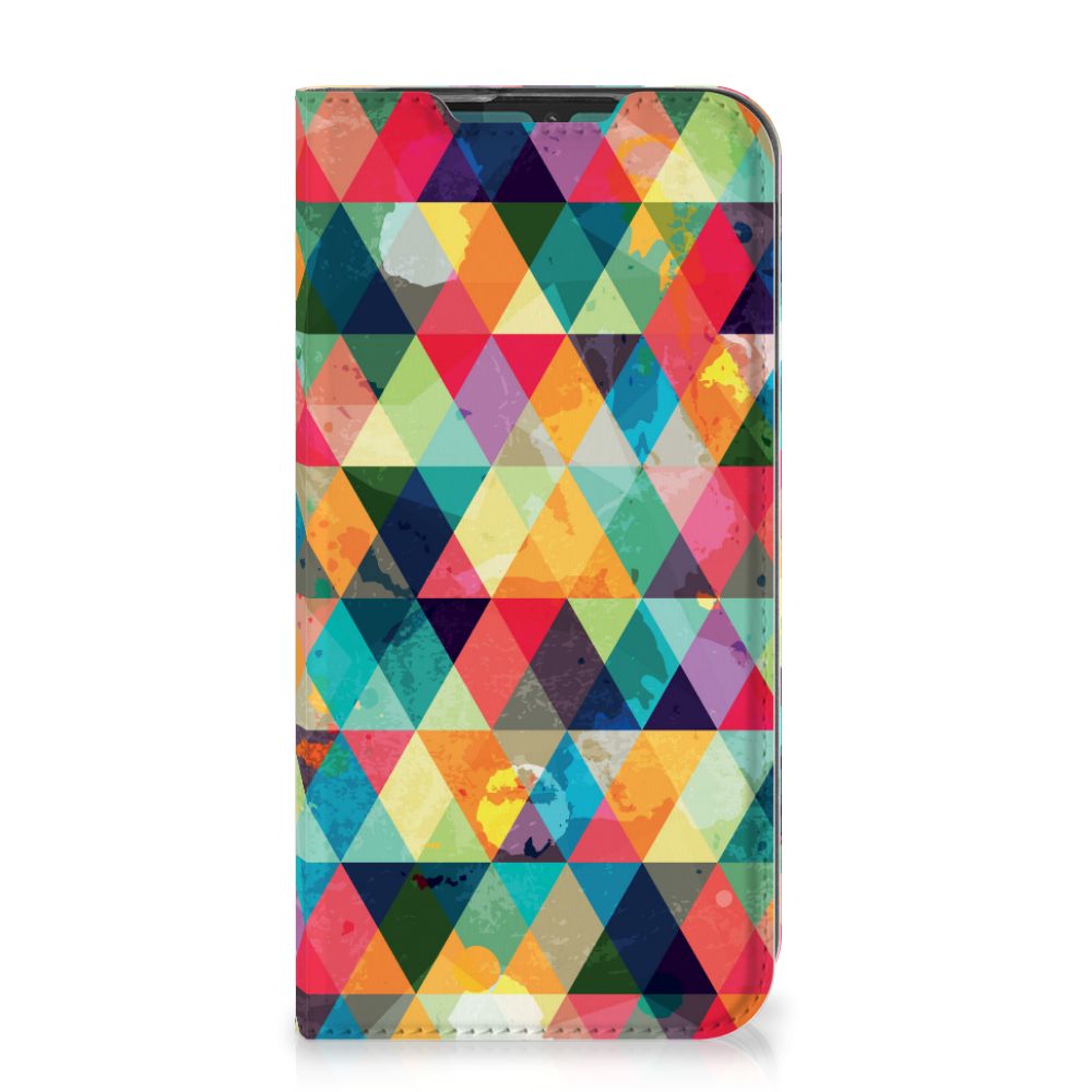 Motorola G8 Plus Hoesje met Magneet Geruit - B2C Telecom