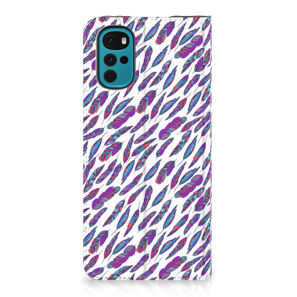 Motorola Moto G22 Hoesje met Magneet Feathers Color - B2C Telecom