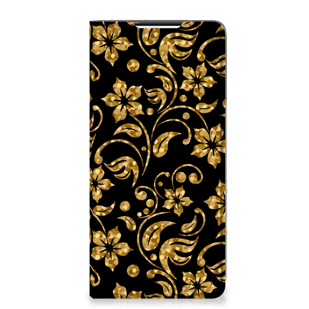Samsung Galaxy S21 Plus Smart Cover Gouden Bloemen - B2C Telecom