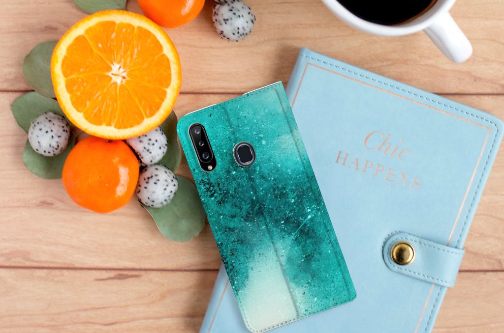 Bookcase Samsung Galaxy A20s Painting Blue - B2C Telecom