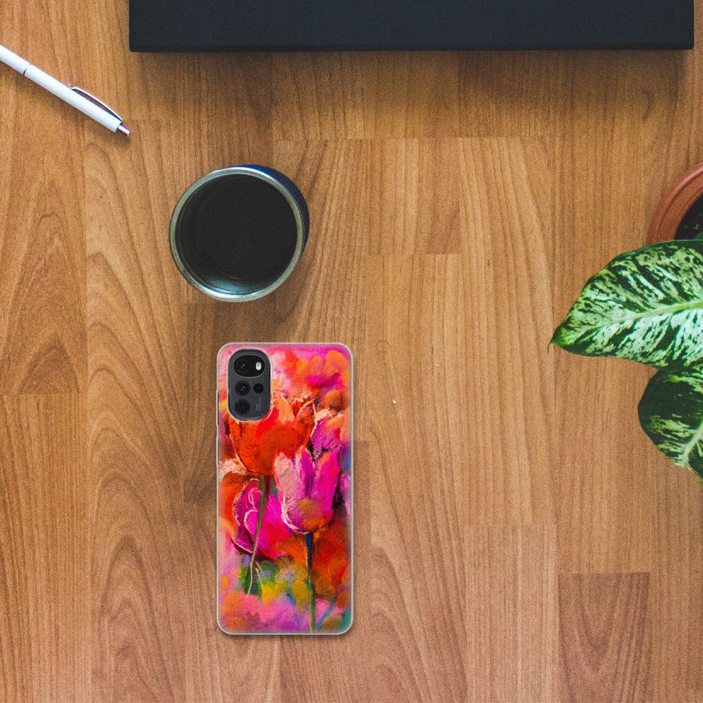 Hoesje maken Motorola Moto G22 Tulips B2C Telecom