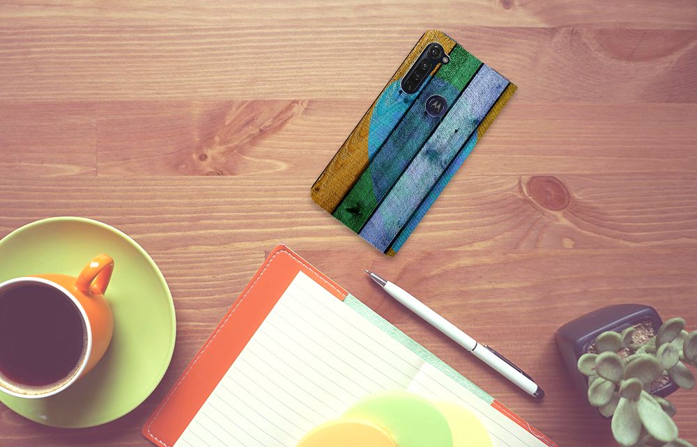 Motorola Moto G Pro Book Wallet Case Wood Heart - Cadeau voor je Vriend - B2C Telecom