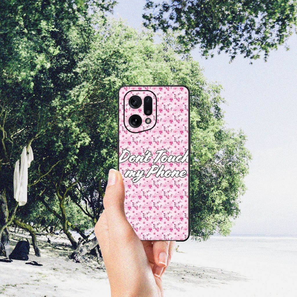 OPPO Find X5 Telefoon Hoesje Flowers Pink DTMP B2C Telecom