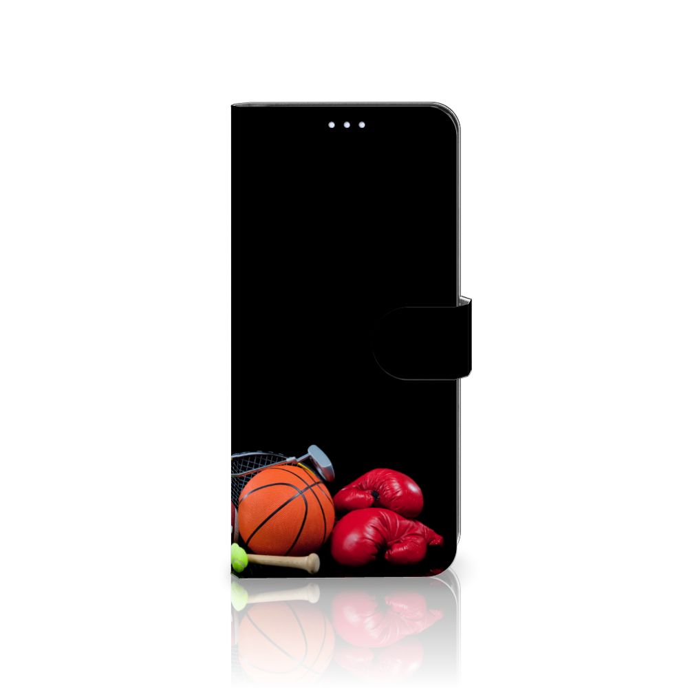 Motorola Moto G100 Wallet Case met Pasjes Sports met basketbal en bokshandschoenen