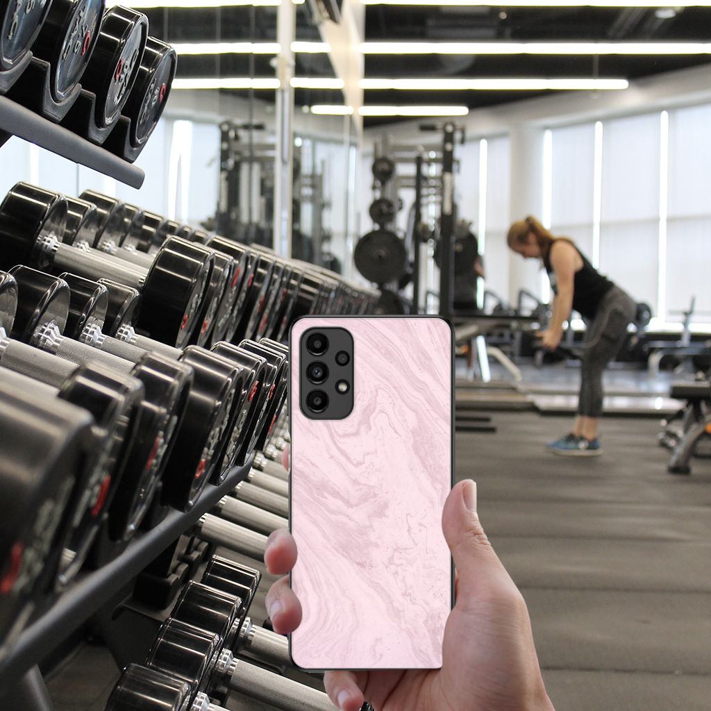 Samsung Galaxy A13 4G Marmeren Print Telefoonhoesje Marble Pink - Origineel Cadeau Vriendin B2C Telecom