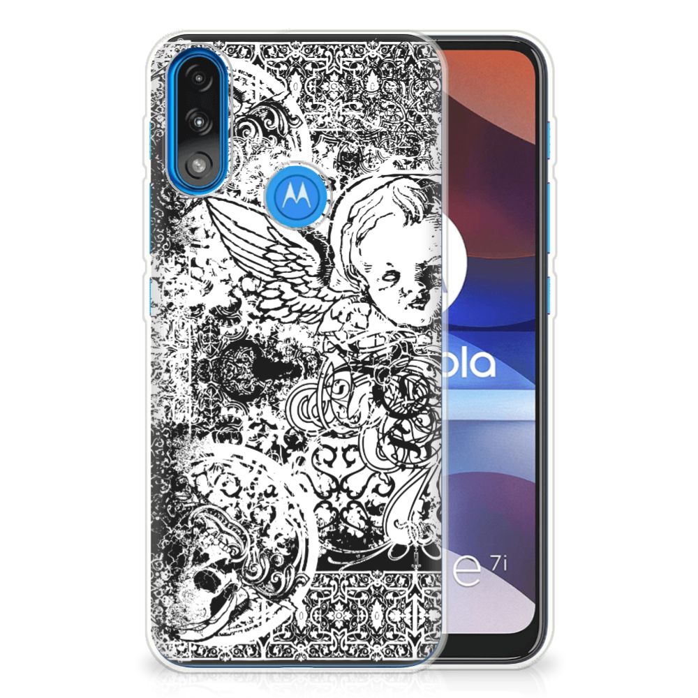 Silicone Back Case Motorola Moto E7/E7i Power Skulls Angel