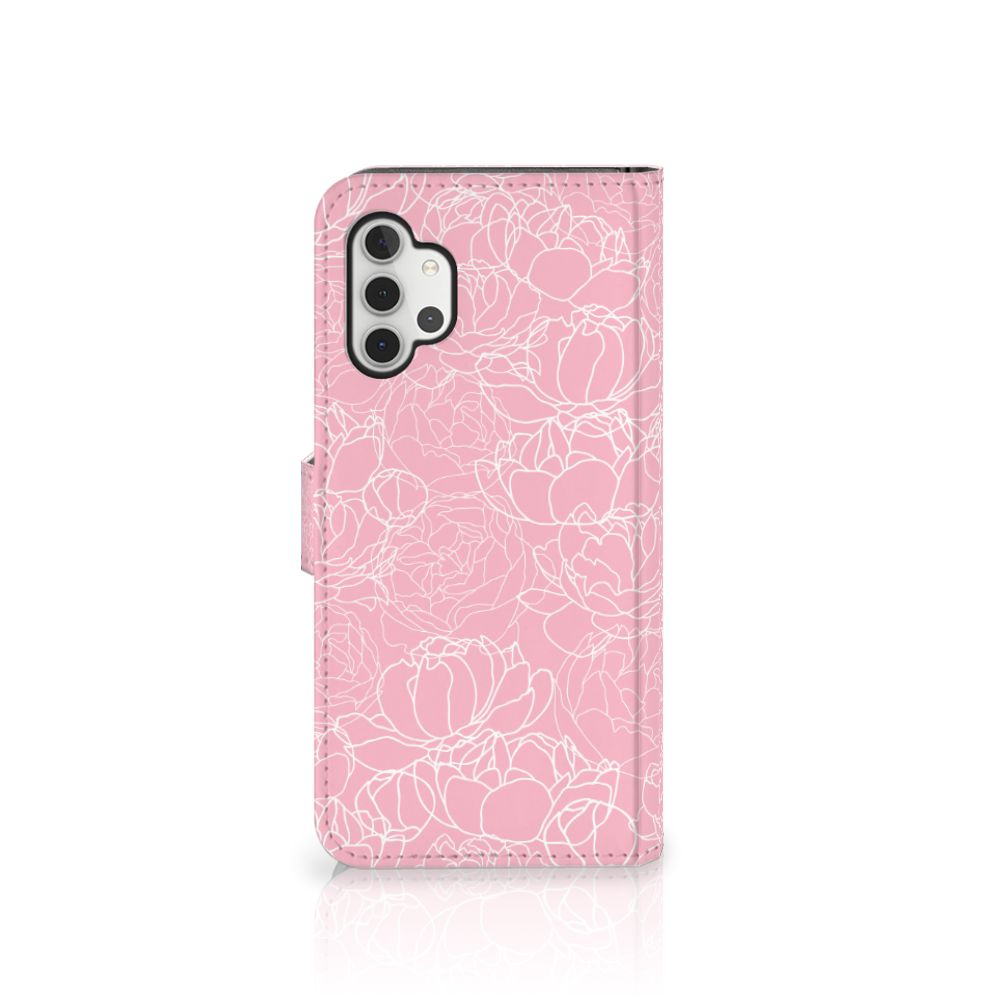 Samsung Galaxy A32 5G Hoesje White Flowers
