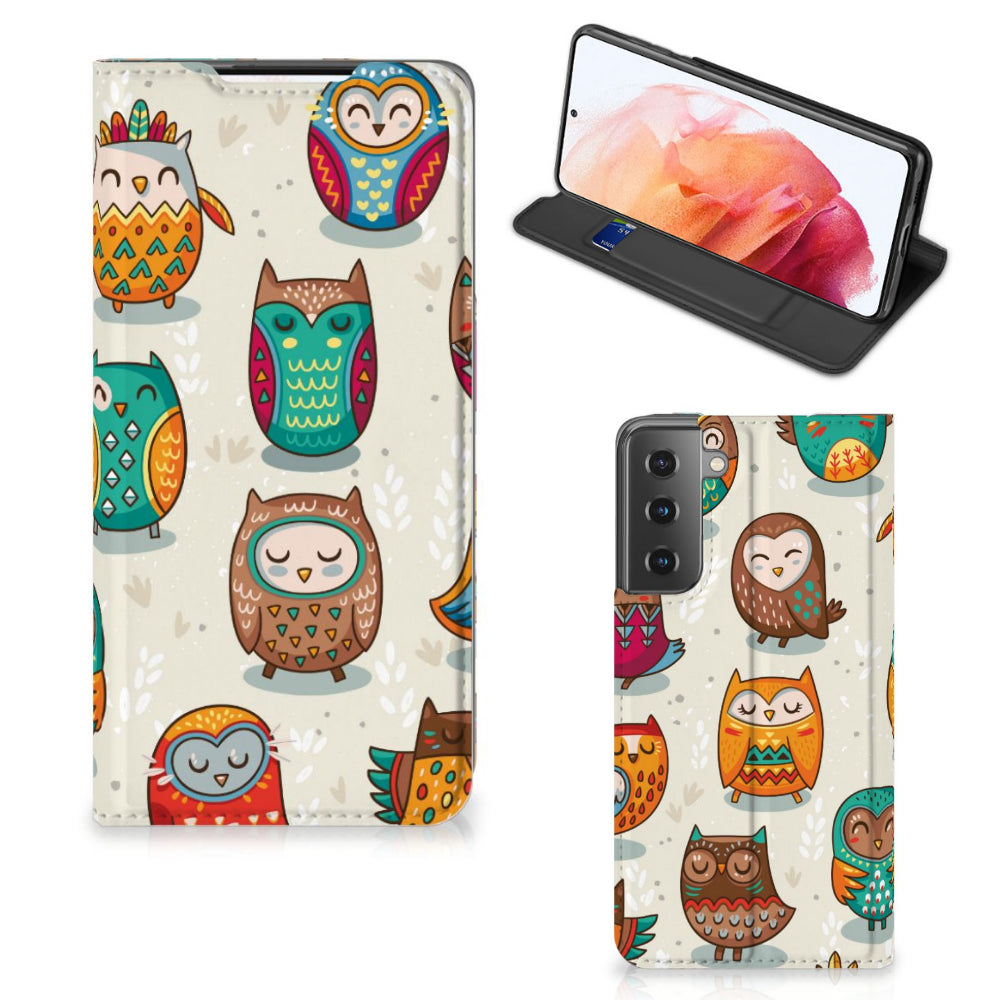 Samsung Galaxy S21 Hoesje maken Vrolijke Uilen