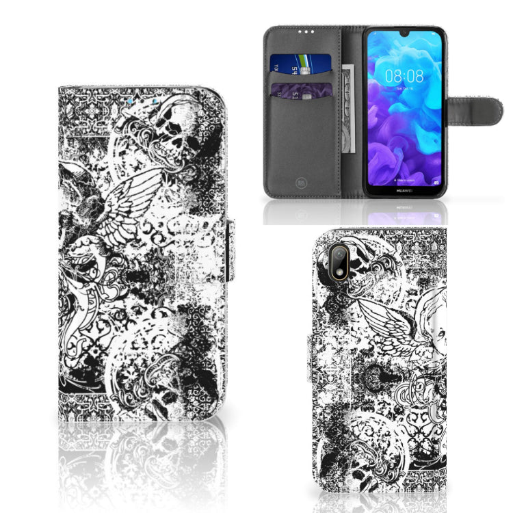 Telefoonhoesje met Naam Huawei Y5 (2019) Skulls Angel