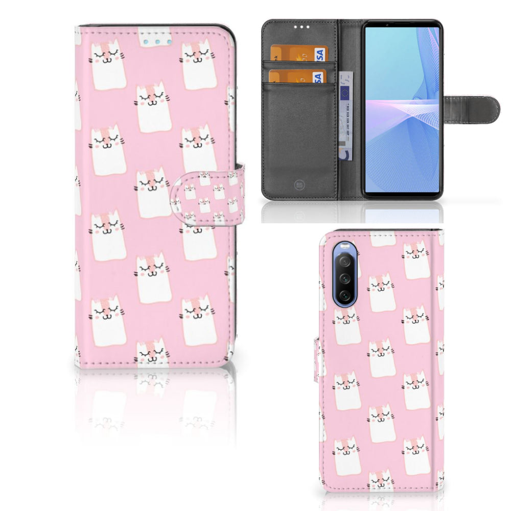 Sony Xperia 10 III Telefoonhoesje met Pasjes Sleeping Cats