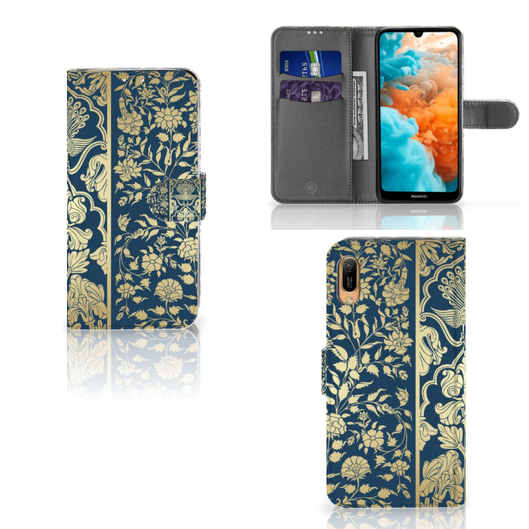 Huawei Y6 (2019) Hoesje Beige Flowers