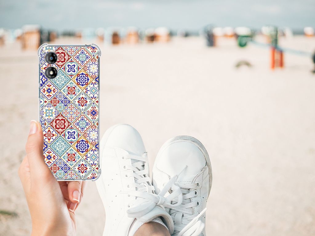 Motorola Moto E13 Anti-Shock Hoesje Tiles Color B2C Telecom