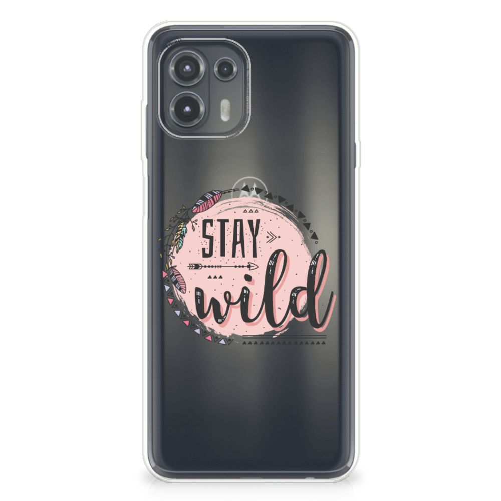 Motorola Edge 20 Lite Telefoonhoesje met Naam Boho Stay Wild B2C Telecom